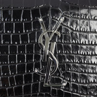 Saint Laurent Sunset Medium Croc-Embossed