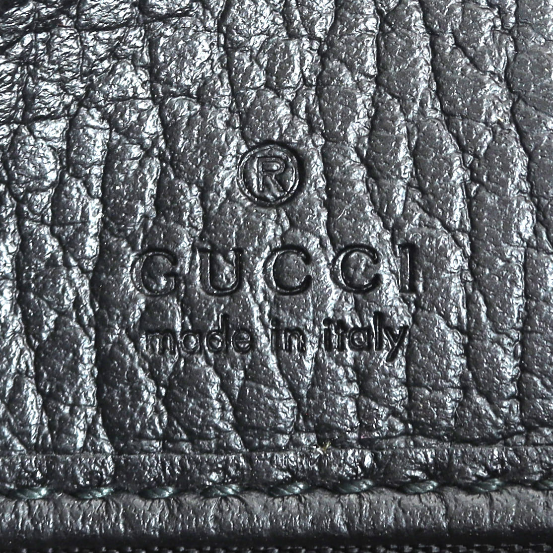 Gucci Butterfly Farfalla Zip Around Continental Wallet Interior Stamp