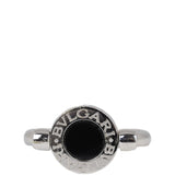 Bvlgari Flip 18k White Gold Onyx and Diamond Ring