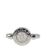 Bvlgari Flip 18k White Gold Onyx and Diamond Ring