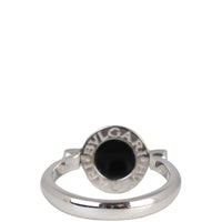 Bvlgari Flip 18k White Gold Onyx and Diamond Ring