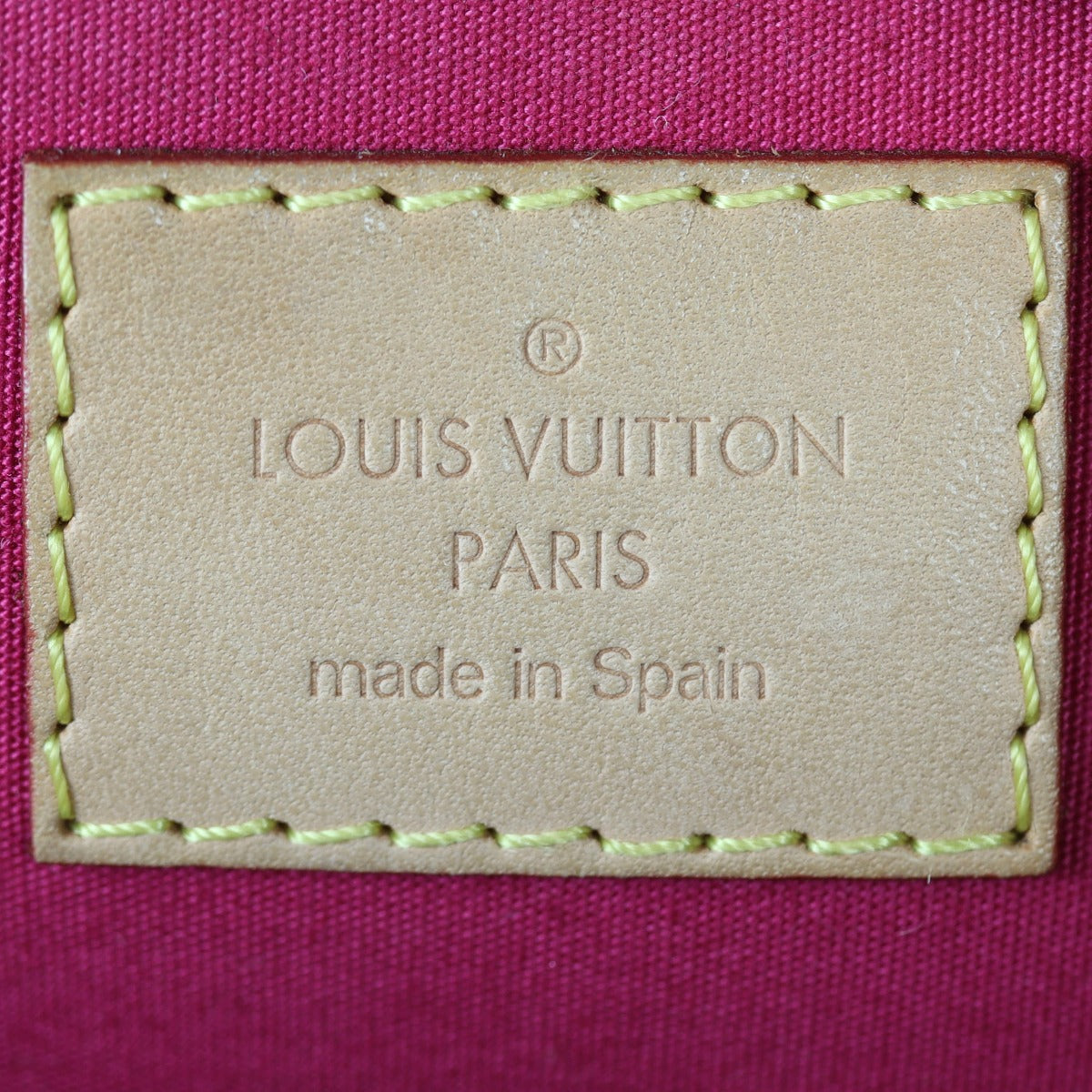 Louis Vuitton Alma BB Monogram Vernis Interior Stamp