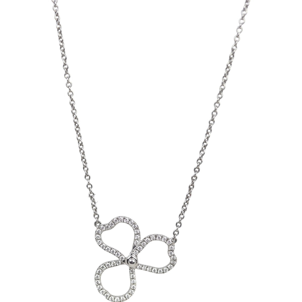 Tiffany & Co. Open Flower Platinum Diamond Necklace