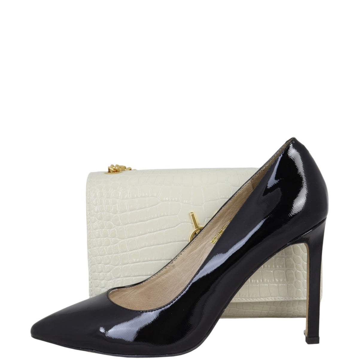 Saint Laurent Kate Tassel Chain Bag Small Croc-Embossed