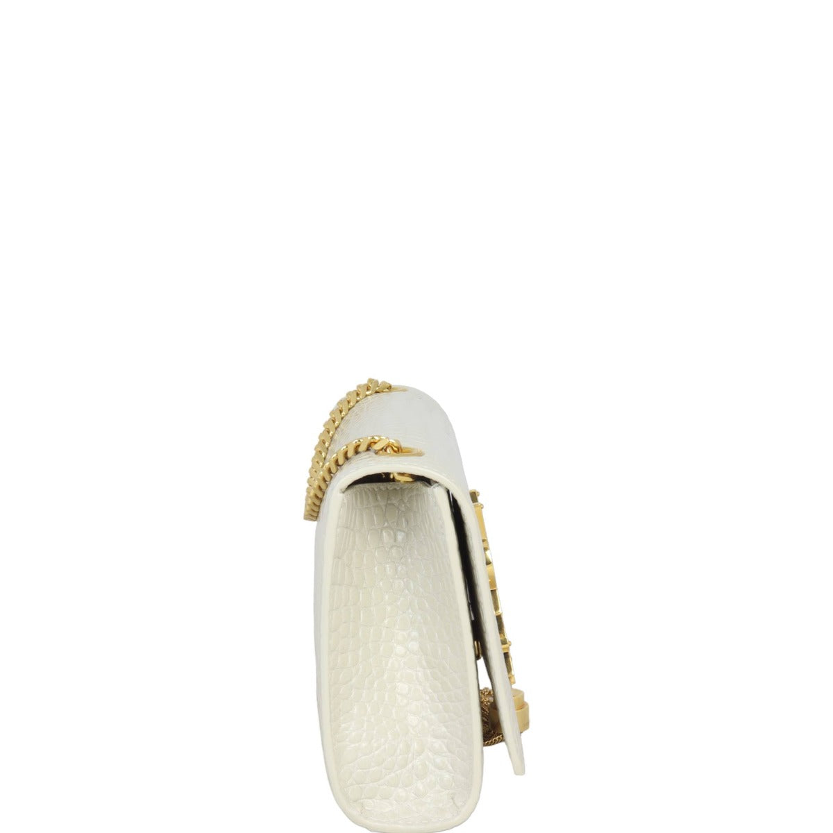 Saint Laurent Kate Tassel Chain Bag Small Croc-Embossed