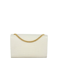 Saint Laurent Kate Tassel Chain Bag Small Croc-Embossed