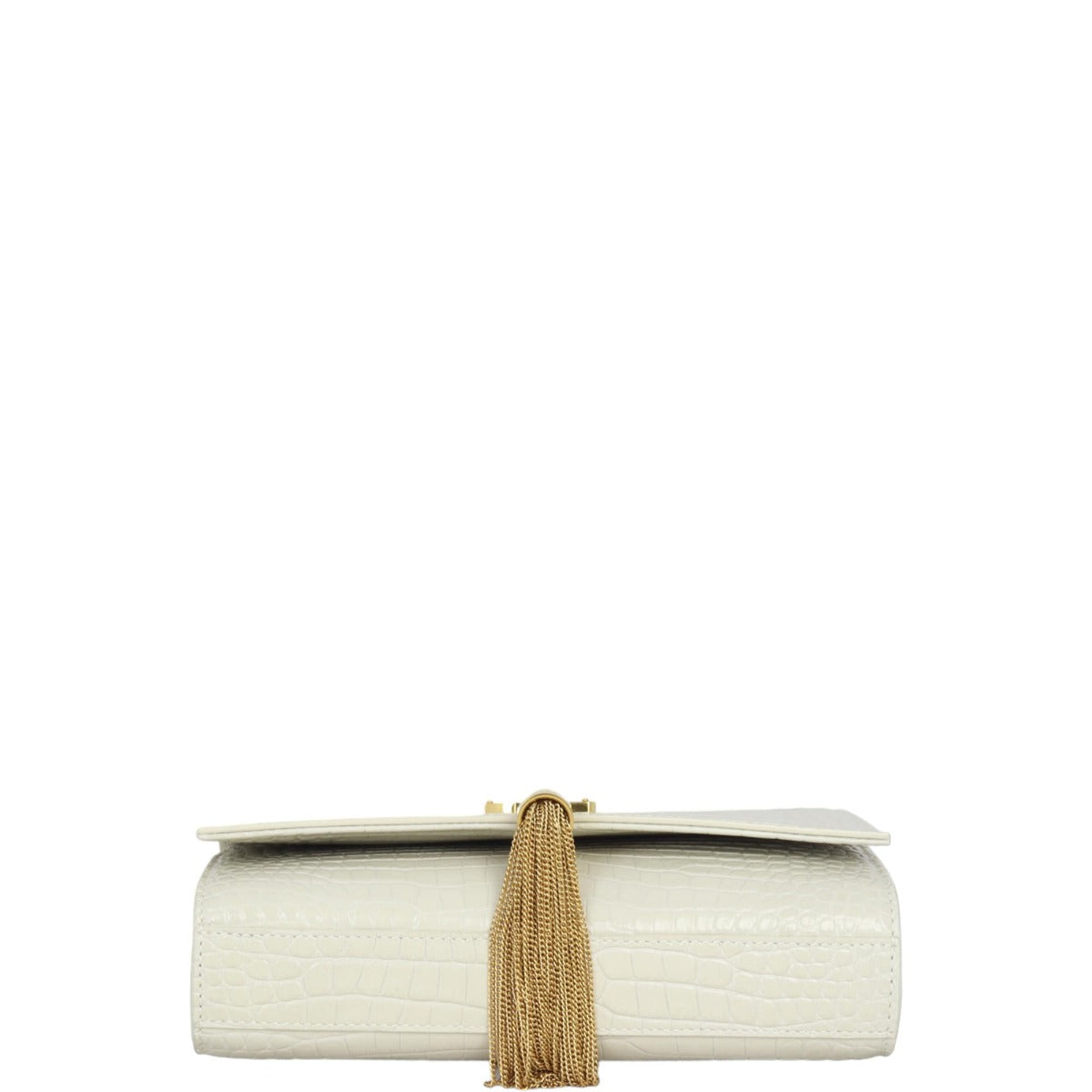 Saint Laurent Kate Tassel Chain Bag Small Croc-Embossed
