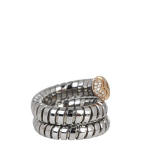 Bvlgari Serpenti Tubogas Spiral Steel 18k Rose Gold Diamond Ring