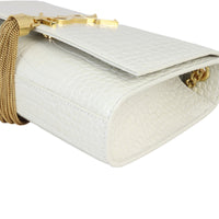 Saint Laurent Kate Tassel Chain Bag Small Croc-Embossed