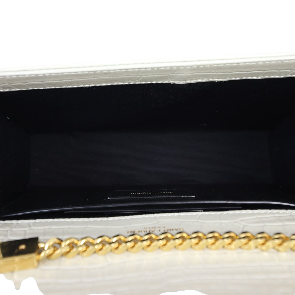 Saint Laurent Kate Tassel Chain Bag Small Croc-Embossed