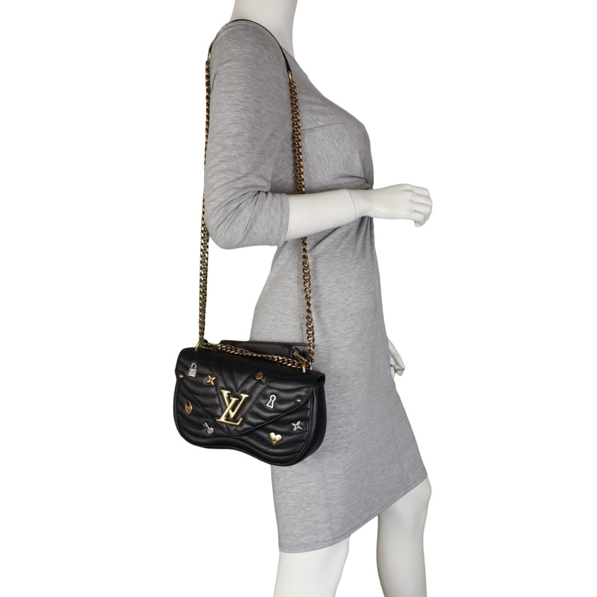 Louis Vuitton New Wave MM Chain Bag Love Lock