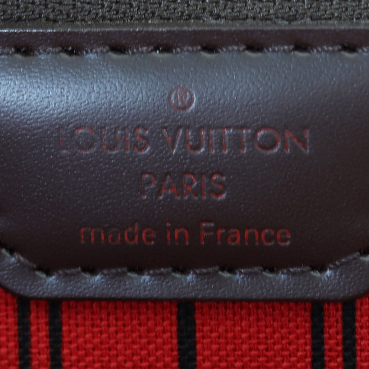 Louis Vuitton Neverfull MM Damier Ebene Interior Stamp