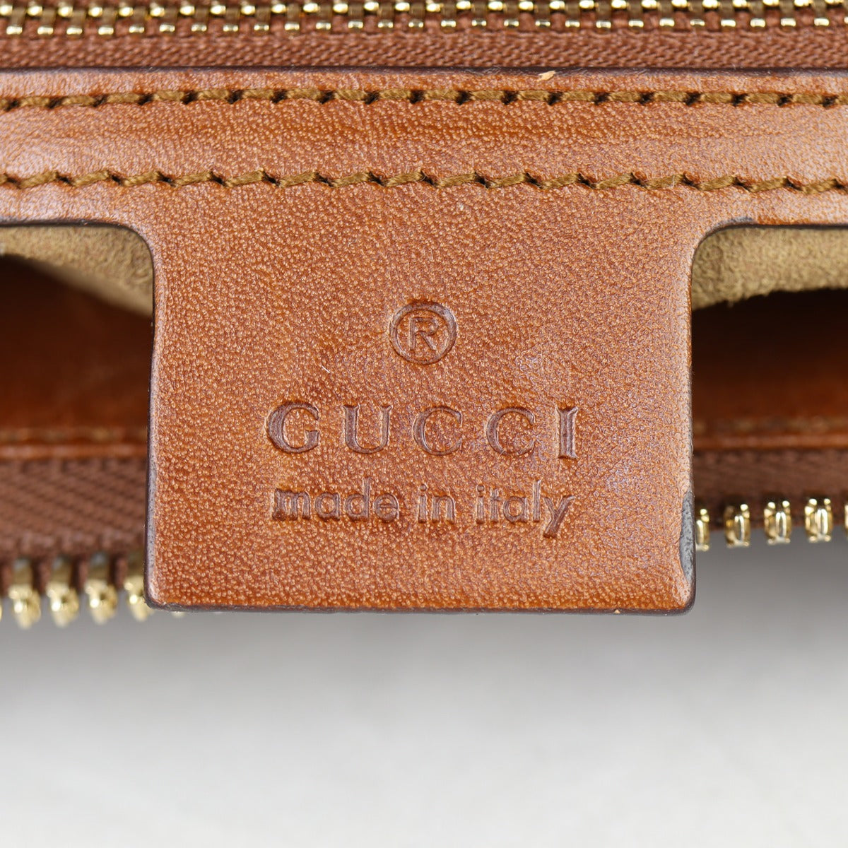 Gucci GG Supreme Tote Bag Interior Stamp