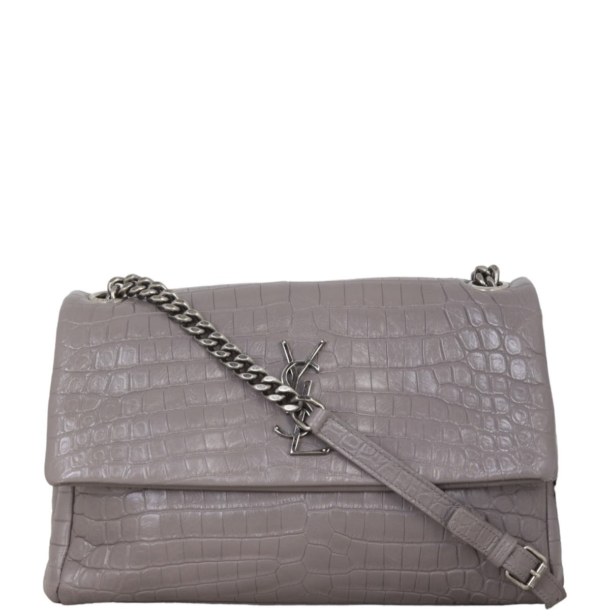 Saint Laurent West Hollywood Croc-Embossed Medium