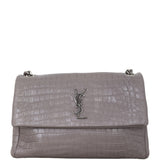 Saint Laurent West Hollywood Croc-Embossed Medium