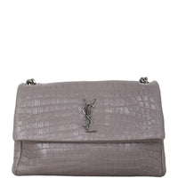 Saint Laurent West Hollywood Croc-Embossed Medium