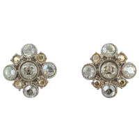 Chanel Swarovski Cluster Diamante Earrings Front