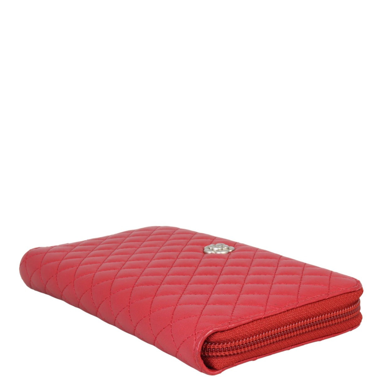 Chanel Camellia Zip Around Wallet | Red