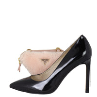 Prada Triangle Saffiano Shearling Mini Bag