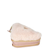 Prada Triangle Saffiano Shearling Mini Bag