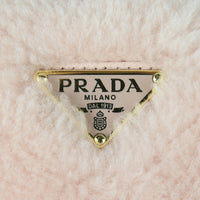 Prada Triangle Saffiano Shearling Mini Bag
