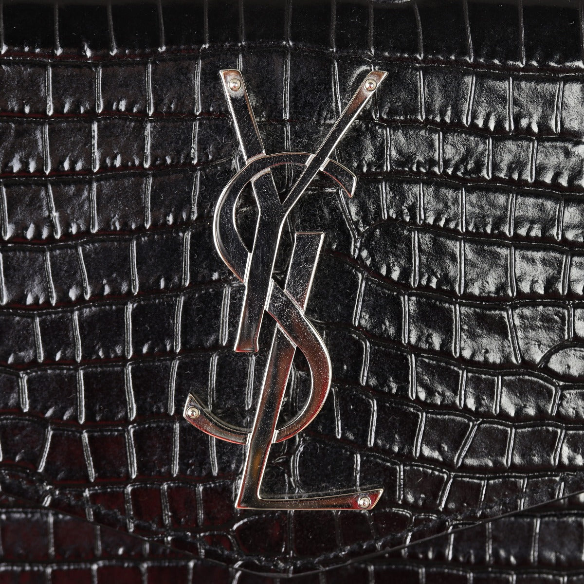 Saint Laurent Uptown Croc-Embossed Hardware