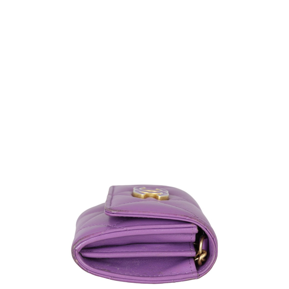 Chanel CC Card Holder on Chain | Purple