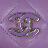 Chanel CC Card Holder on Chain | Purple