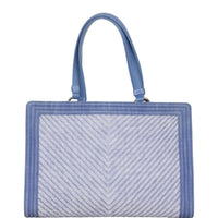 Chanel Boy Shopping Tote Chevron Denim