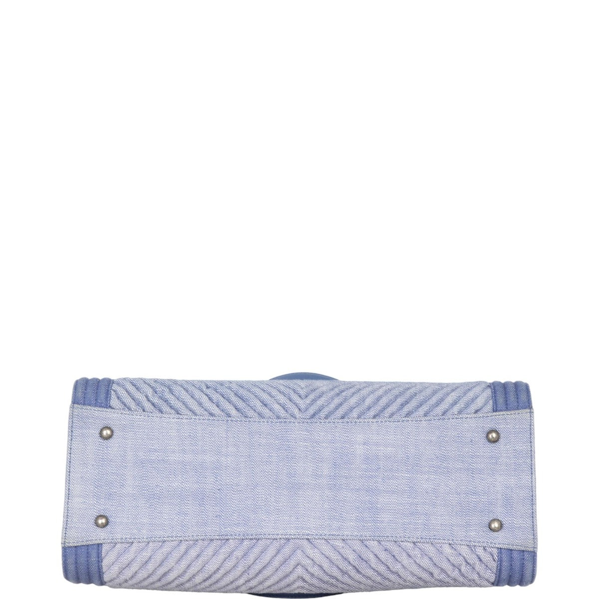 Chanel Boy Shopping Tote Chevron Denim