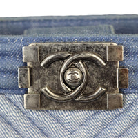 Chanel Boy Shopping Tote Chevron Denim