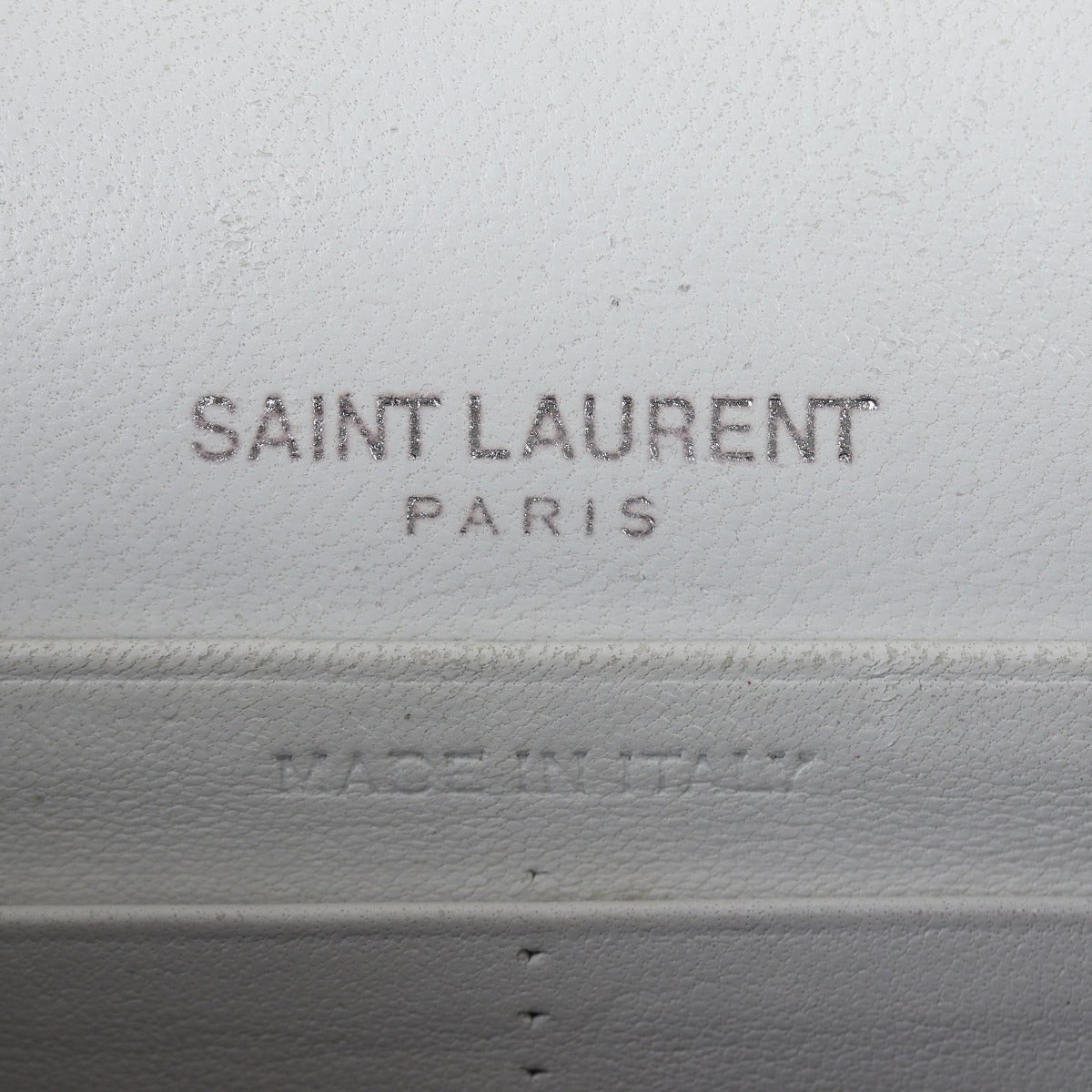 Saint Laurent Kate Tassel Chain Wallet Croc-Embossed Interior Stamp