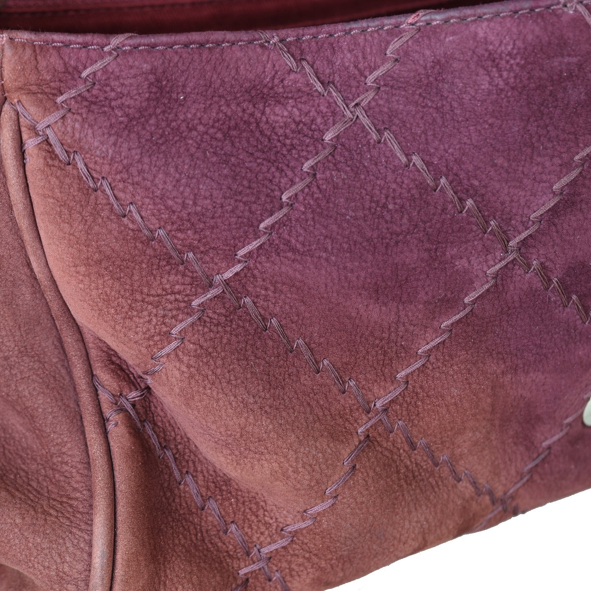 Chanel Ultimate Stitch Suede Flap Bag wear