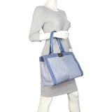 Chanel Boy Shopping Tote Chevron Denim