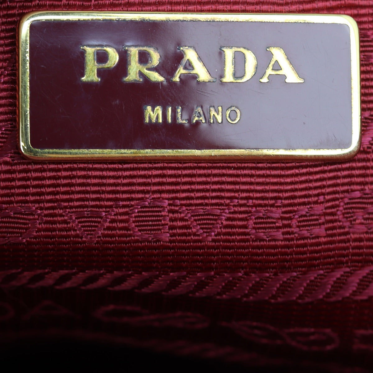 Prada Saffiano Lux Galleria Double Zip Tote Medium Interior Stamp