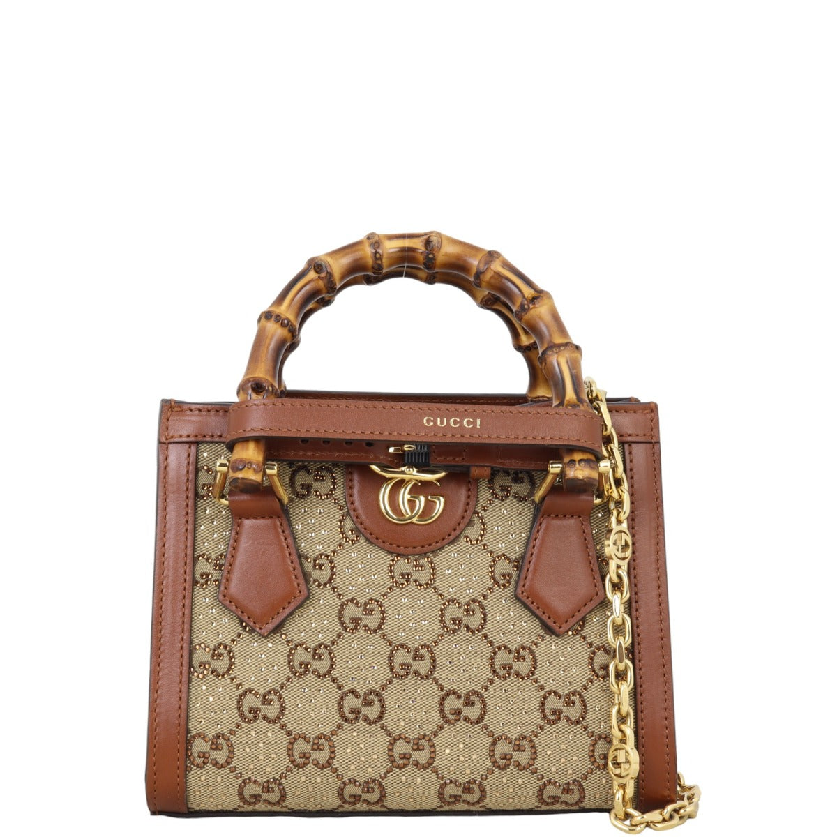 Gucci GG Diana Bamboo Top Handle Mini Tote