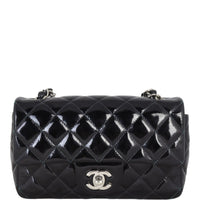 Chanel Classic Flap Mini Rectangular Bag Patent | Black