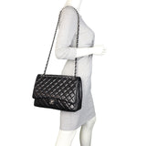 Chanel Classic Single Flap Maxi | Black Silver Hardware