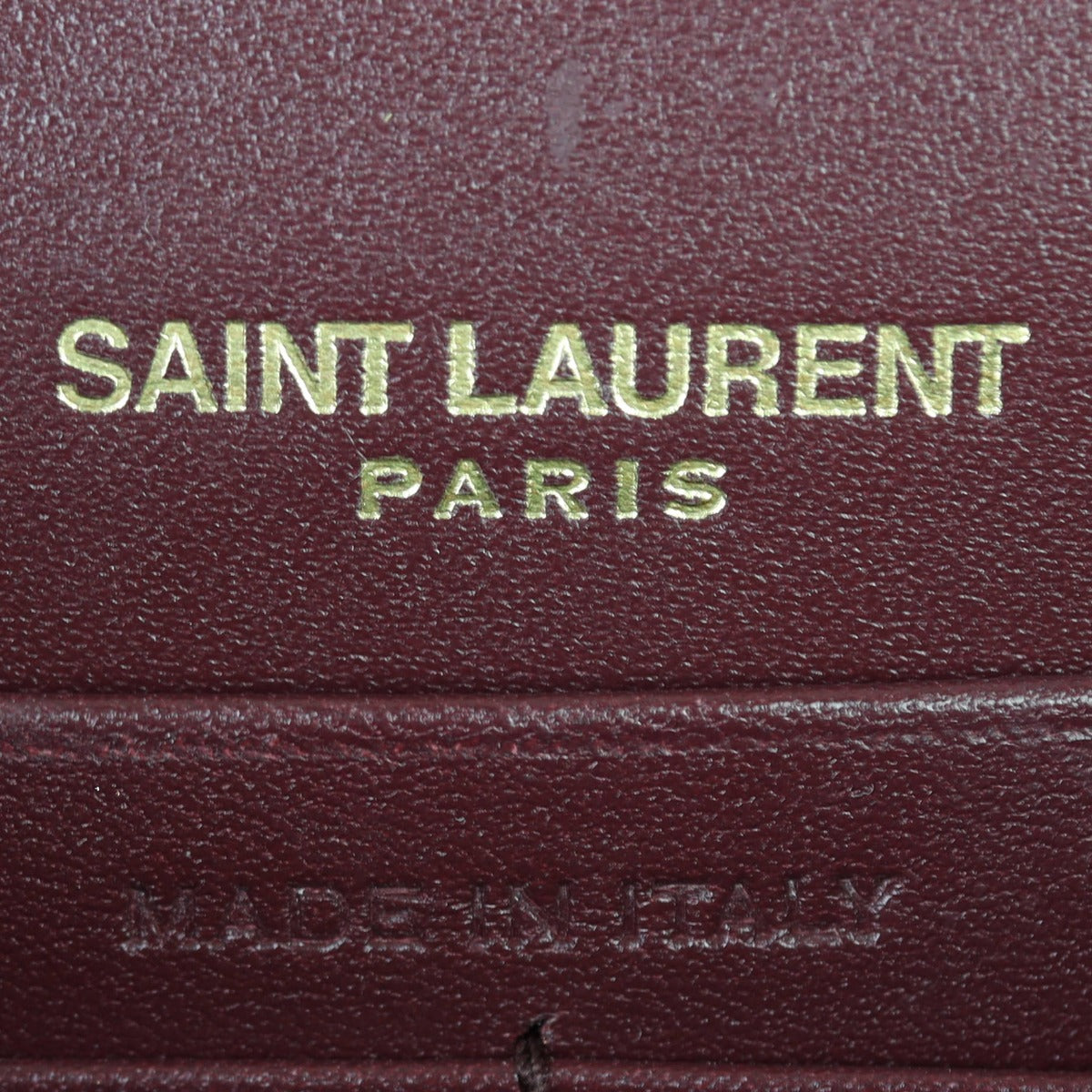 Saint Laurent Kate Tassel Chain Wallet Croc-Embossed Interior Stamp