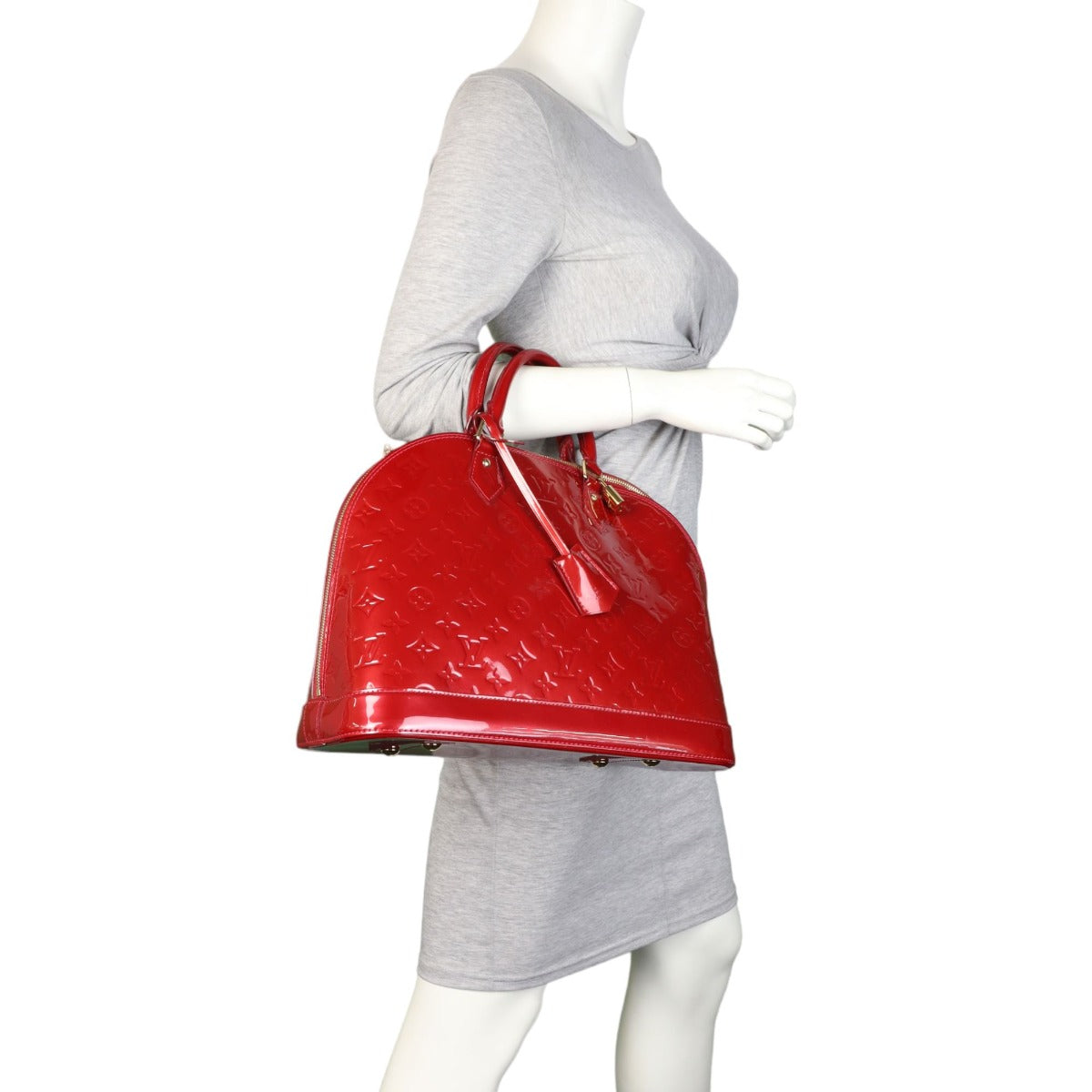 Louis Vuitton Alma MM Monogram Vernis | Indian Rose Red