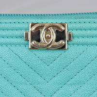 Chanel Boy Long Zip Around Wallet Chevron Hardware