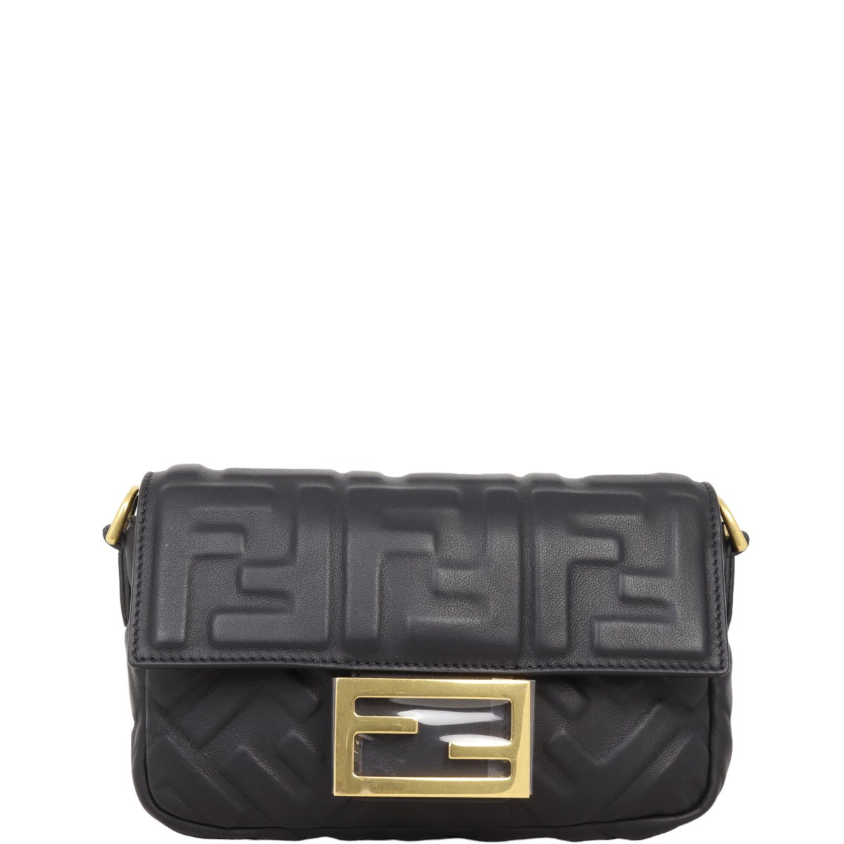 Fendi Baguette Mini Bag Embossed with Embroidered Strap
