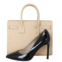 Saint Laurent Sac de Jour Baby Croc-Embossed