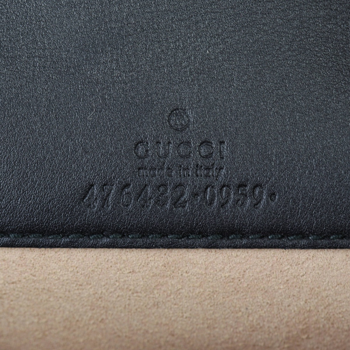 Gucci Dionysus Super Mini GG Velvet Bag Interior Stamp