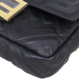 Fendi Baguette Mini Bag Embossed with Embroidered Strap