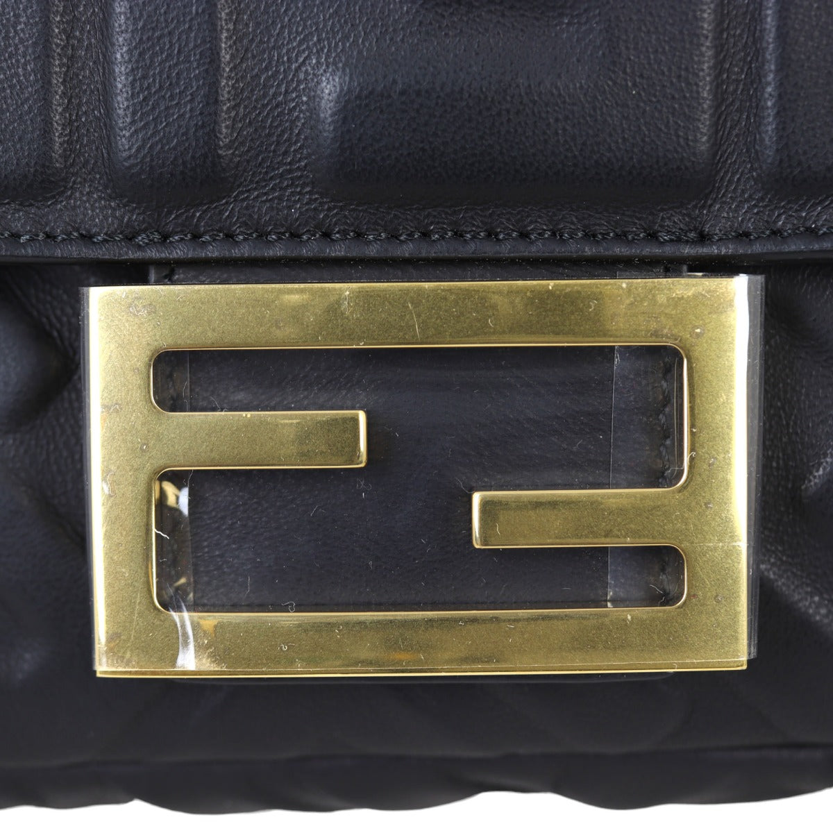 Fendi Baguette Mini Bag Embossed with Embroidered Strap