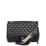 Chanel Classic Single Flap Maxi | Black Silver Hardware