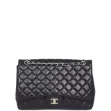 Chanel Classic Single Flap Maxi | Black Silver Hardware