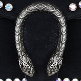 Gucci Dionysus Crystal Embellished Suede Small Shoulder Bag Hardware