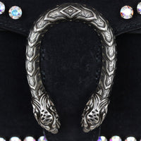 Gucci Dionysus Crystal Embellished Suede Small Shoulder Bag Hardware